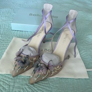 Bella Belle Shoes Eve Lavender Butterfly Heels, Garden Party Shoes
